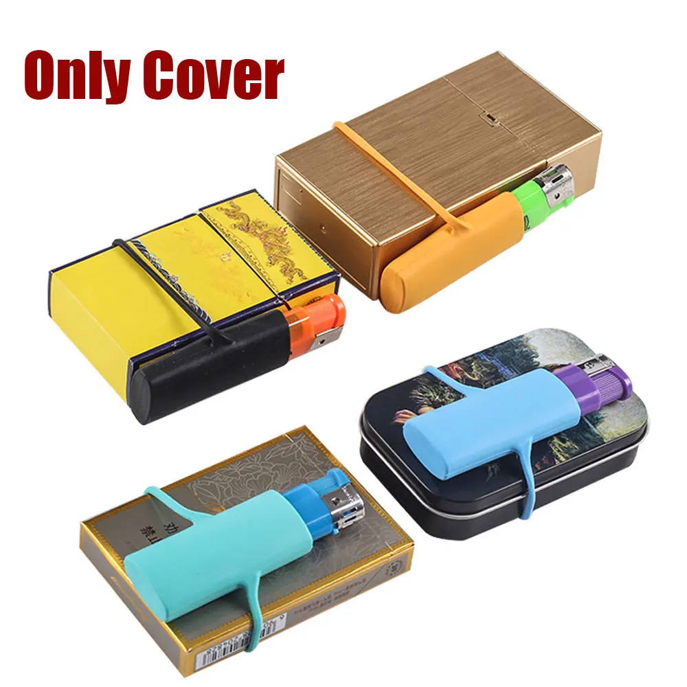 1Pc Silicone Lighter Protective Cover Lighter Holder Sleeve Clip Regular Size Smoking Accessories Household Merchandises