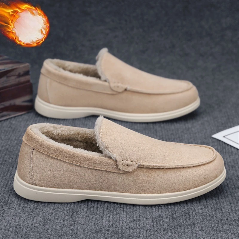 

Pure Italian PU Men's Slip-On Business Casual Loafers Flat Bottom Leisure B- 3 Shoes Comfortable round Toe Breathable Rubber