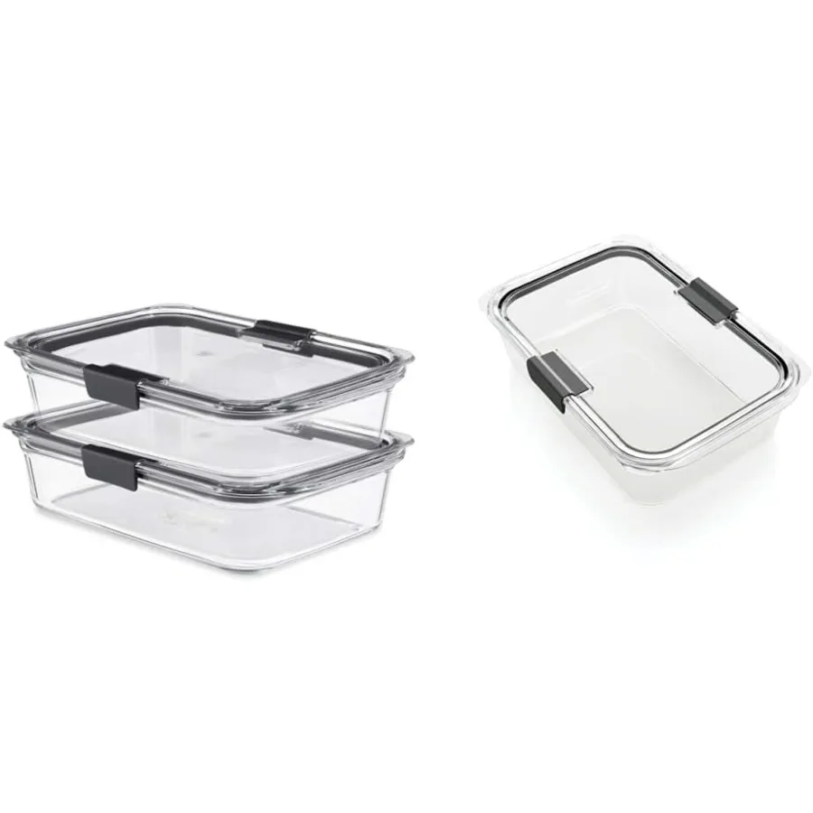 

2118315 Brilliance Glass Storage 8-Cup Food Containers with Lids, 2-Pack (4 Pieces Total), Large, Clear & Brilliance Food Storag