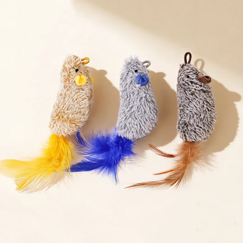 Ratoncito chirriante para gatos – Peluche resistente a mordidas