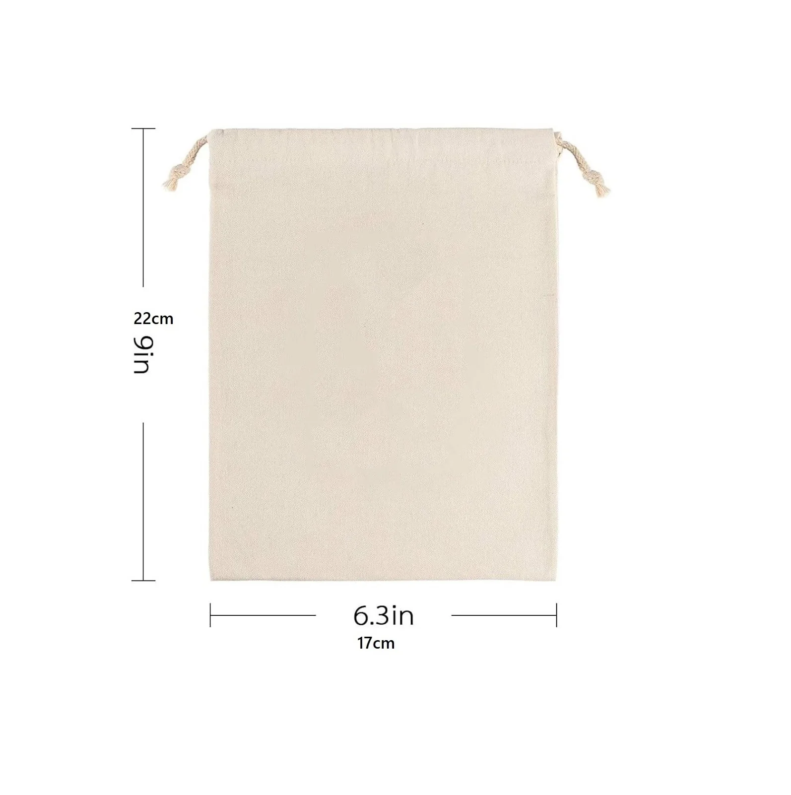 Creative Candy Gift Bags Sublimation Blank New Year Christmas Tree Hanging Linen Pouch Drawstring Bags For Heat Transfer Print