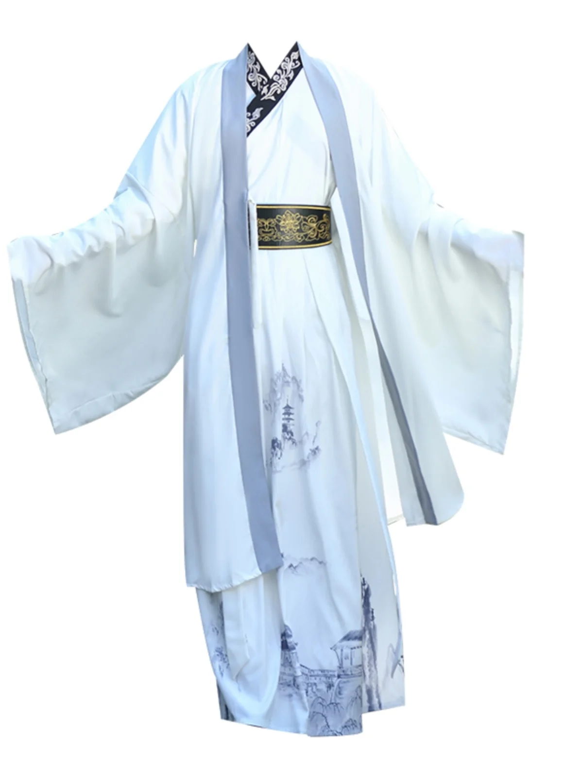 Abito da spadaccino in stile antico Hanfu Costume antico per bambini in stile cinese uomo donna set da due pezzi Abbigliamento Cosplay