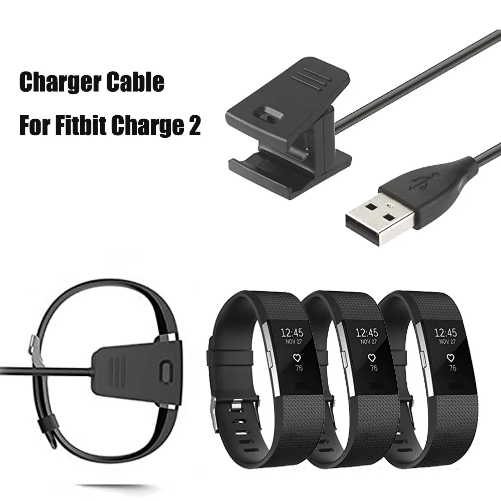 USB Charging For Fitbit Charge 2 Replacement Charger Cable Cord For Fitbit Charge 2 Charger Cable Dock Adapter For Charge2 Line