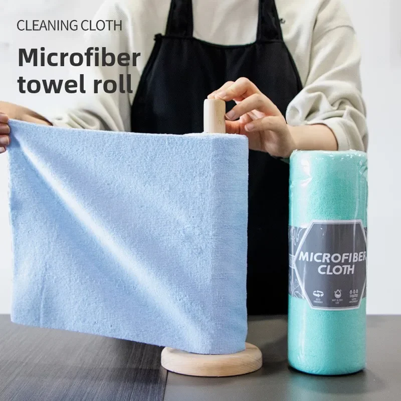 

Microfiber Cleaning Wipe Reusable Kitchen Cloth Tearable Towel Rolls Dishcloths Multifunctional Absorbent Oil Cleaning Rags