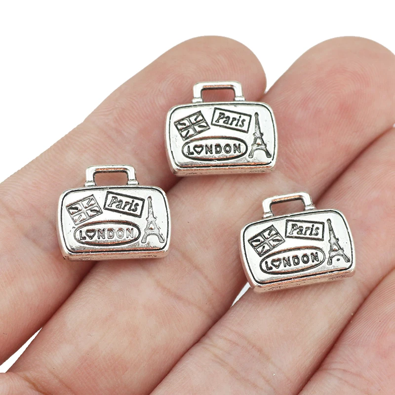 Newest 6Pieces 14*17mm Alloy Antique Silver Color Lady Purse Charms Keychain Pendant Accessory For DIY Jewelry Making