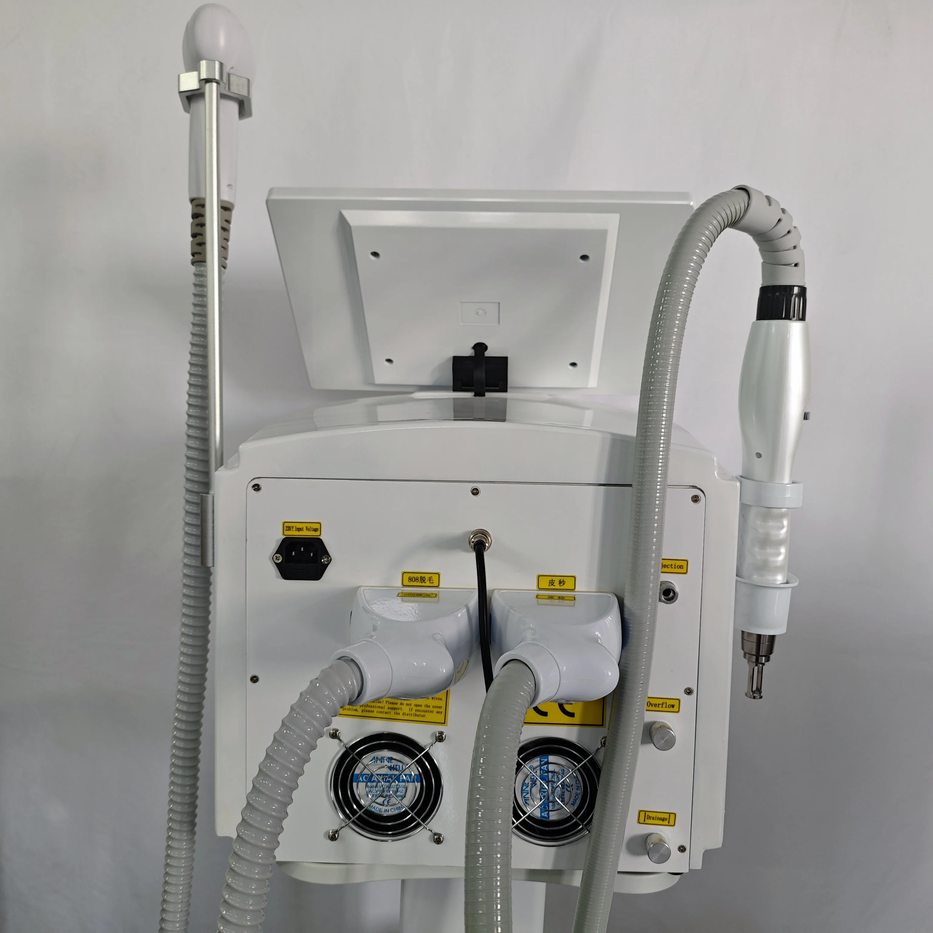 2 في 1 808 ديود إزالة الشعر بالليزر ديود ليزر وآلة إزالة الوشم بالليزر بيكو ثانية مع 4 الطول الموجي 755nm 808nm 1064