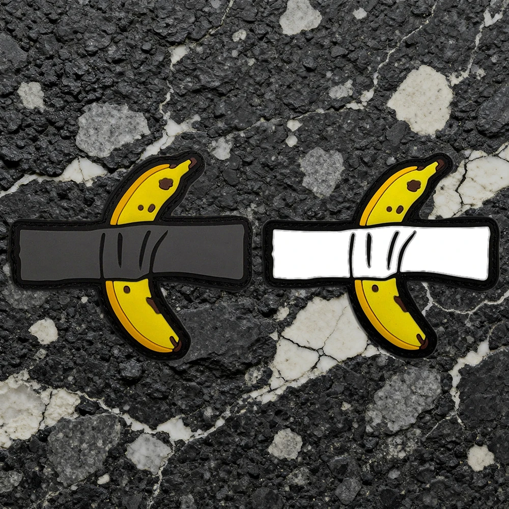 Creative Banana-Shaped Pvc Logo Patch Badge, Flexible Pvc Material, Wear-Resistant Clothing and Accessory Decoration Patch, Glow-In-The-Dark, Includes Fleece Backing