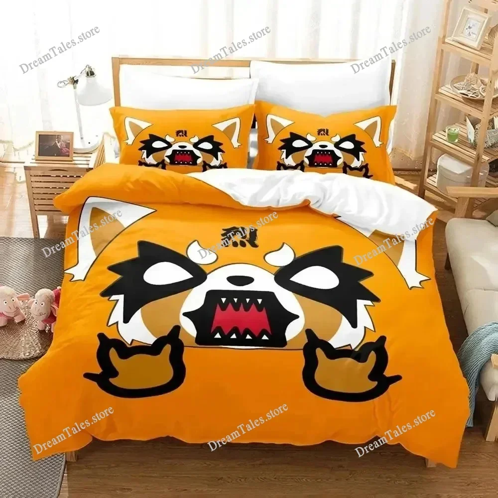 Home Textile Cartoons Aggretsukos Cover Duvet Cover Pillow Case Boy Girl Polyester Bedding Set King Queen Twin Size Luxury Gift7