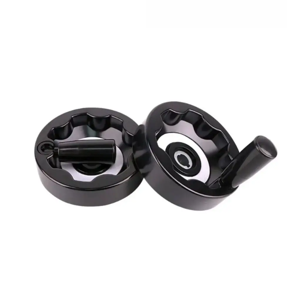 Pegangan Rocker Roda Tangan Lipat Hitam Pegangan Gelombang Internal Pegangan Putar Bulat Kue Roda Tangan Bakelite