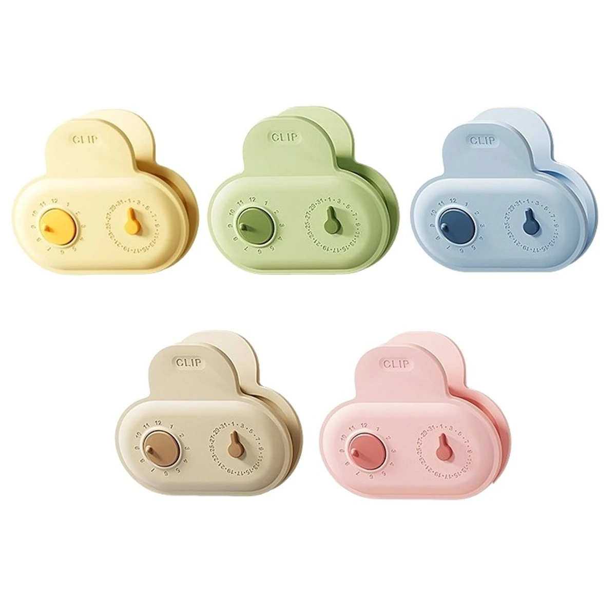 Set of 5 Magnetic Fridge Clips for Food Bag Closure and Date Tracking Strong Grip Magnetic Clips Suitable for Metal Surfaces