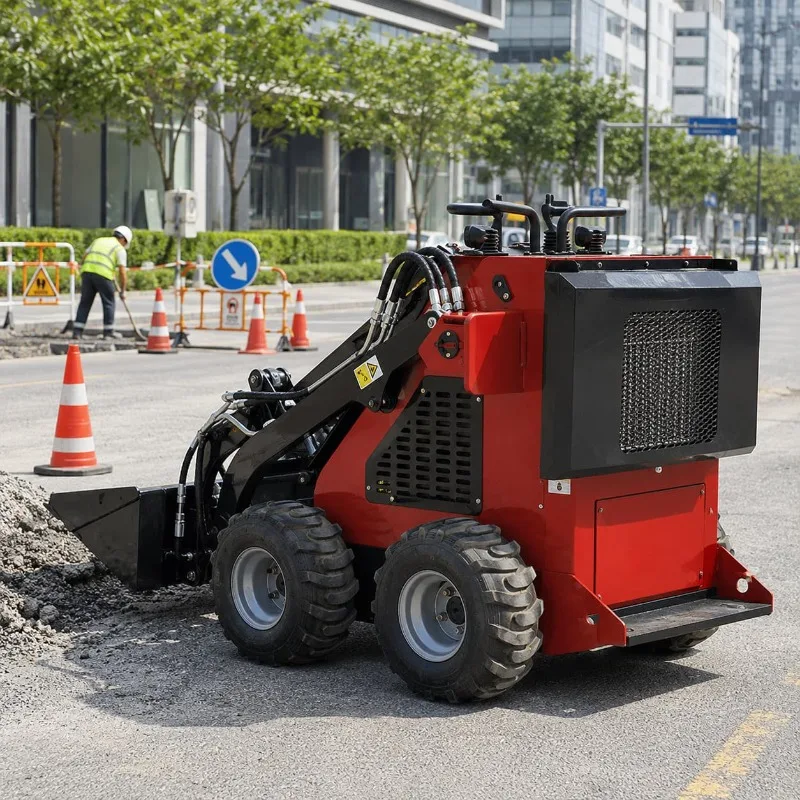 CE Approved Micro Front Loader Wide Black Bucket Rustproof Steel Frame Customized Farm Yard Material Handling