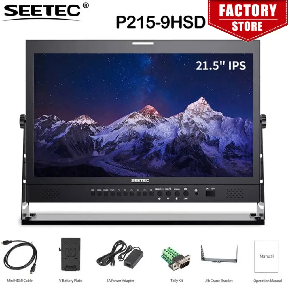 

Seetec P215-9HSD 21.5 Inch Broadcast Studio Monitor with 3G-SDI HDMI AV YPbPr 21.5" Full HD IPS LCD Broadcast Monitor for Video