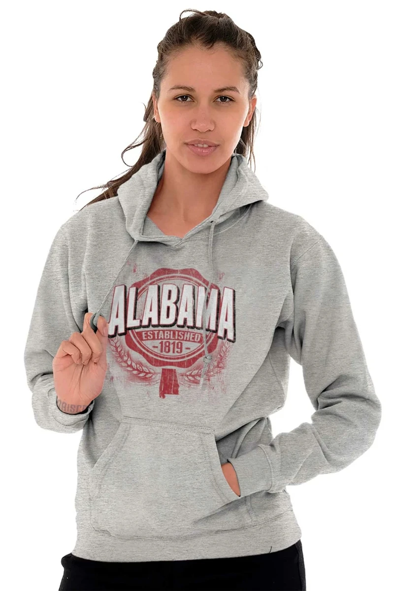 

Осень и зима 2025 года, винтажная толстовка с капюшоном со значком Alabama State EST, элитная роскошь для мужчин и женщин, топ Y2k