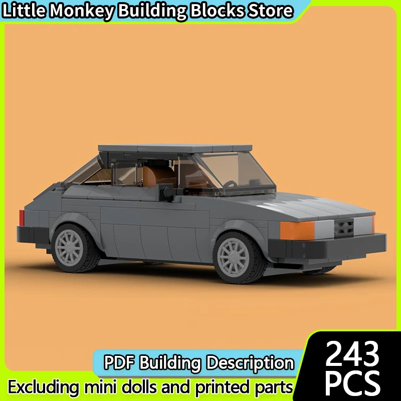 

Модель гоночного автомобиля MOC, конструктор из строительных блоков, серый компактный седан, модульная технология, детские праздничные подарки, игрушки для сборки, набор