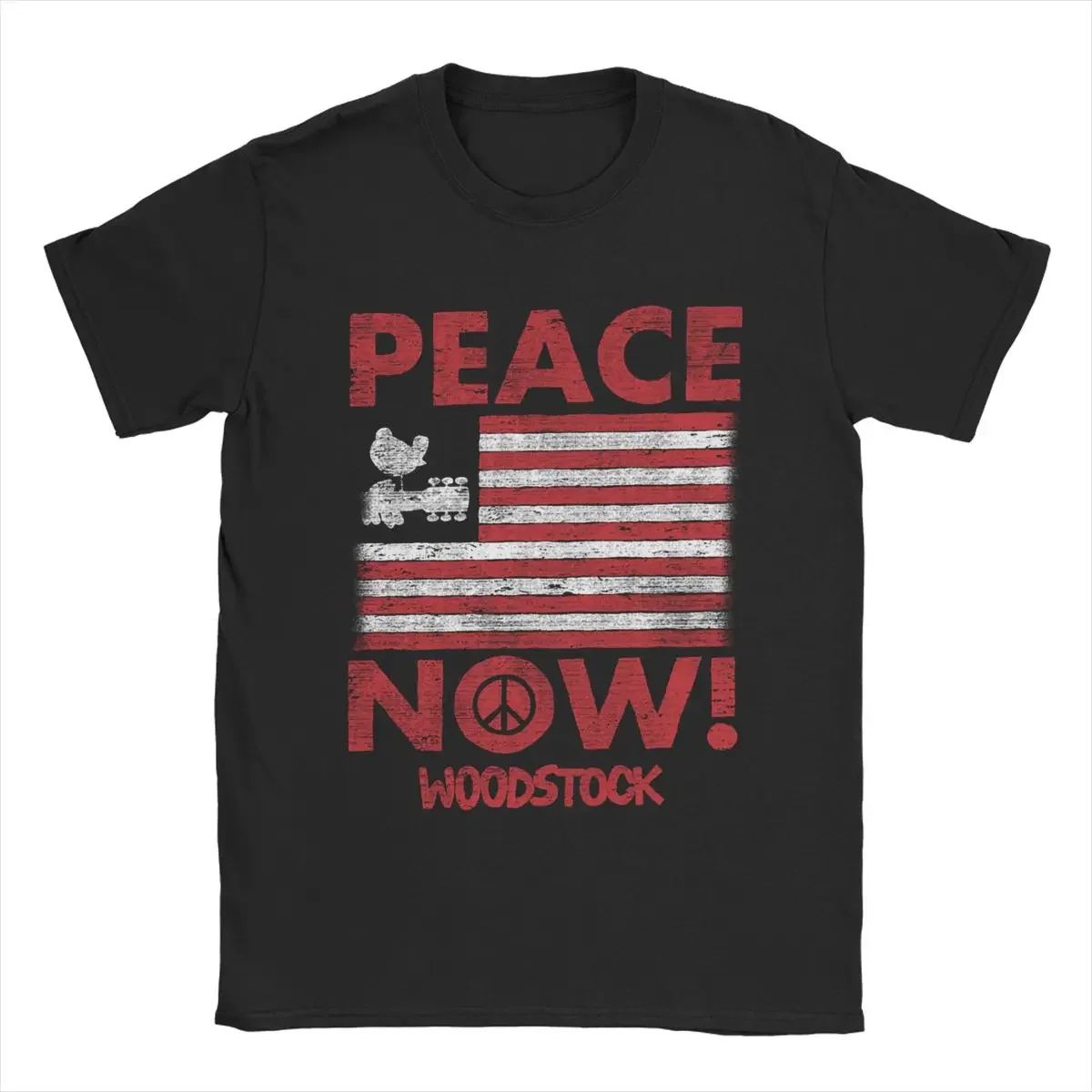 Men's T-Shirts Peace Now Vintage 100% Cotton Tees Short Sleeve T Shirt Round Neck Tops Original