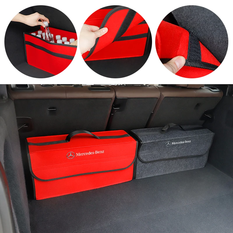 Car Trunk Storage Bag Organizer Sundries Stowing Tidying Box For Mercedes Benz AMG W203 W206 W220 W205 W211 W212 W201 W210 W108