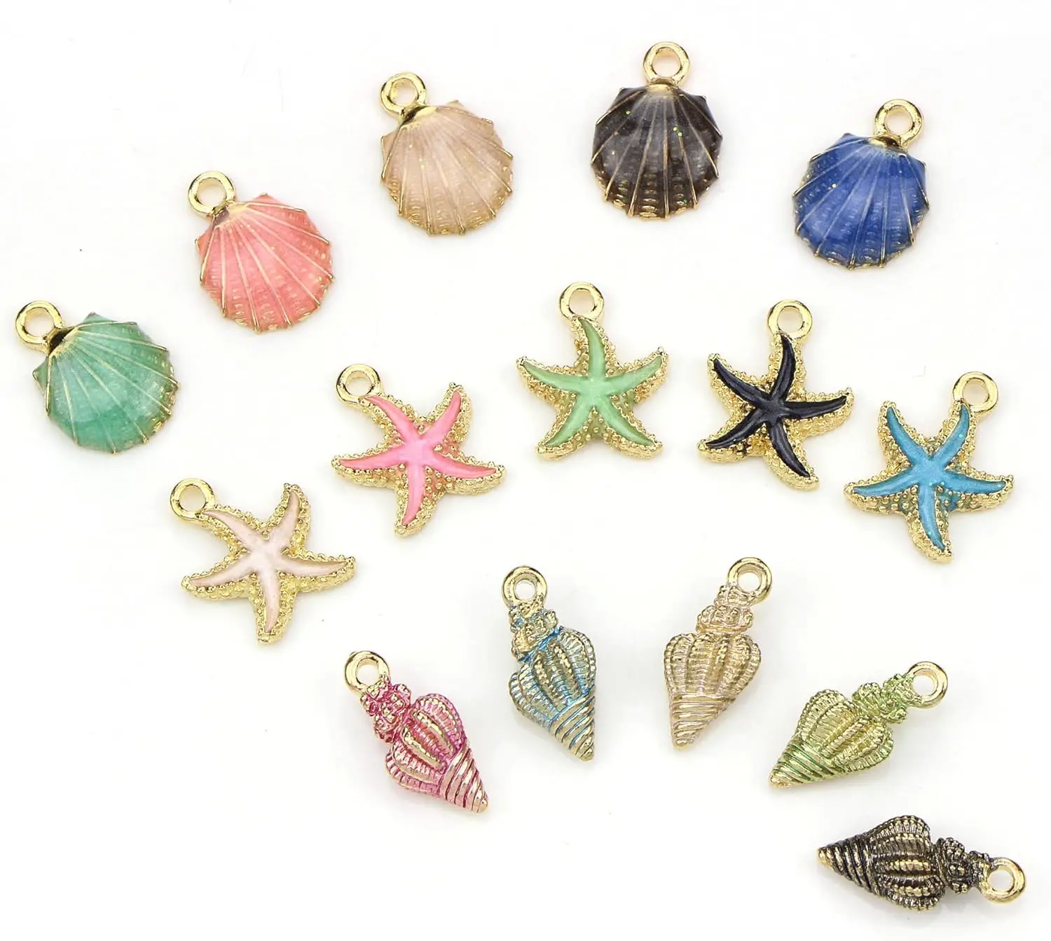 

Pcs Starfish Conch Sea Shell Pendants Mixed Random Necklace Pendant Creative Jewelry Making Charms, DIY Charms Sea for Women Jew