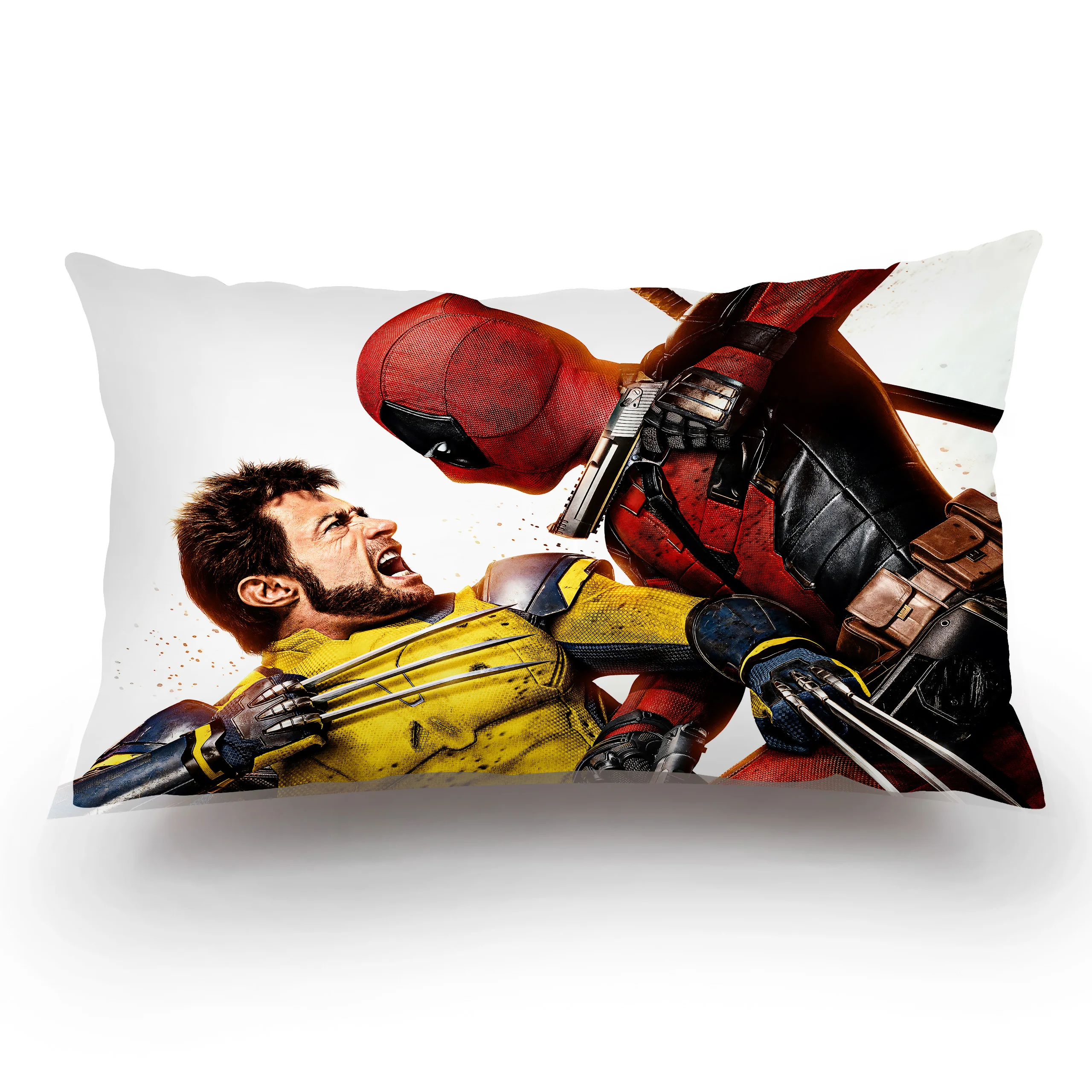 Deadpool & Wolverine Movie Pillow Covers Cartoon Sofa Decorative Home Double-sided Printing Short Plush Cute Cushion Cover