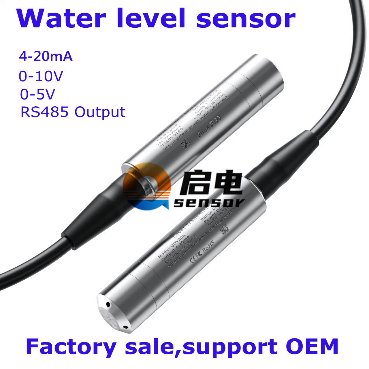 

IP68 Liquid level sensor integrate level transmitter input type water level sensor 4-20ma 0-5V 0-10V RS485 output