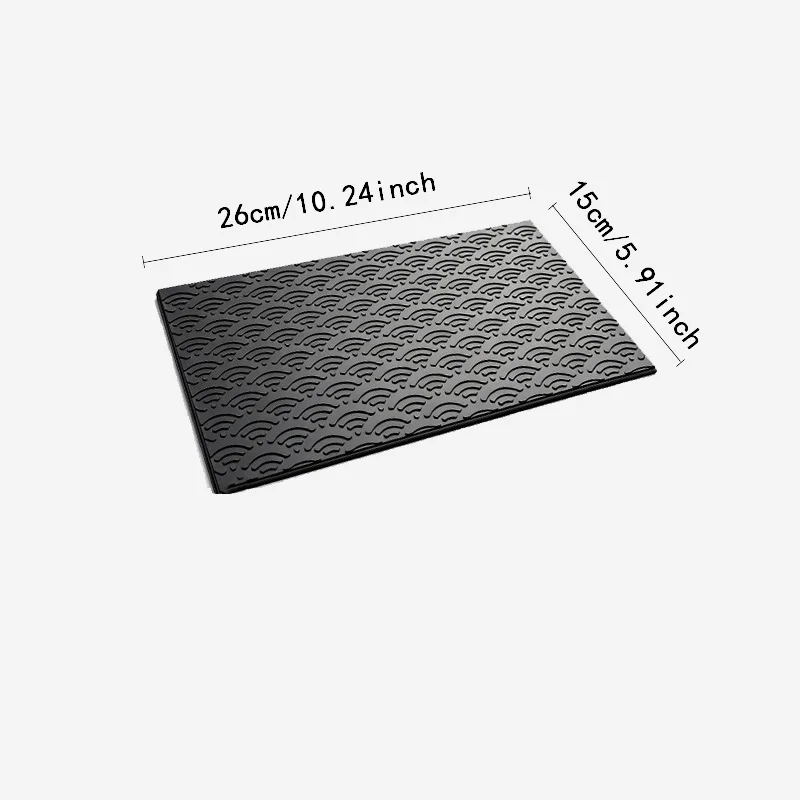 1 pc Non-Slip Mat Minimalist Black Embossed High-Grip for Car Dashboard