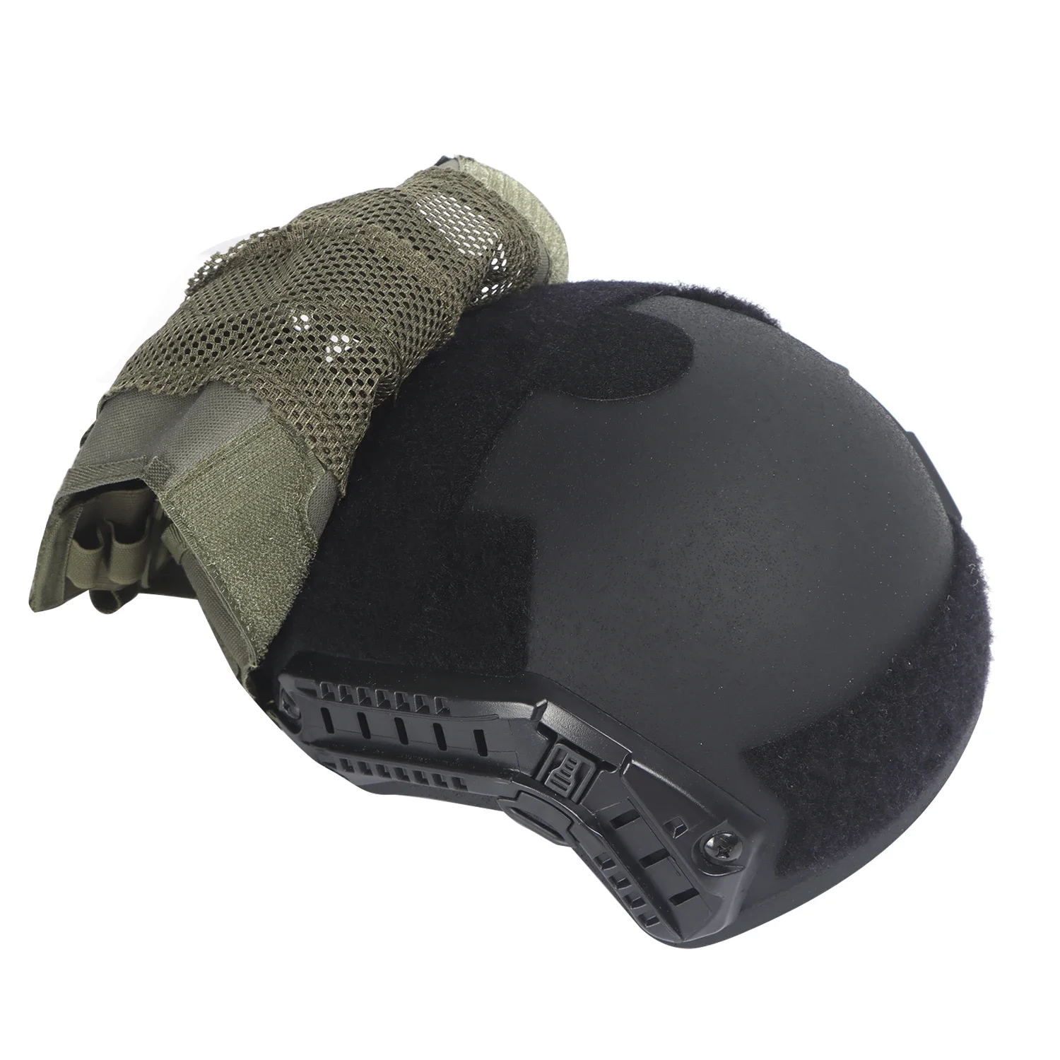 Large Size Tactical Helmet Cover Set for Maritime Helmet,  Battery Pouch, Hunting Hybrid Mesh Cover for Bump & Ballistic Helmets