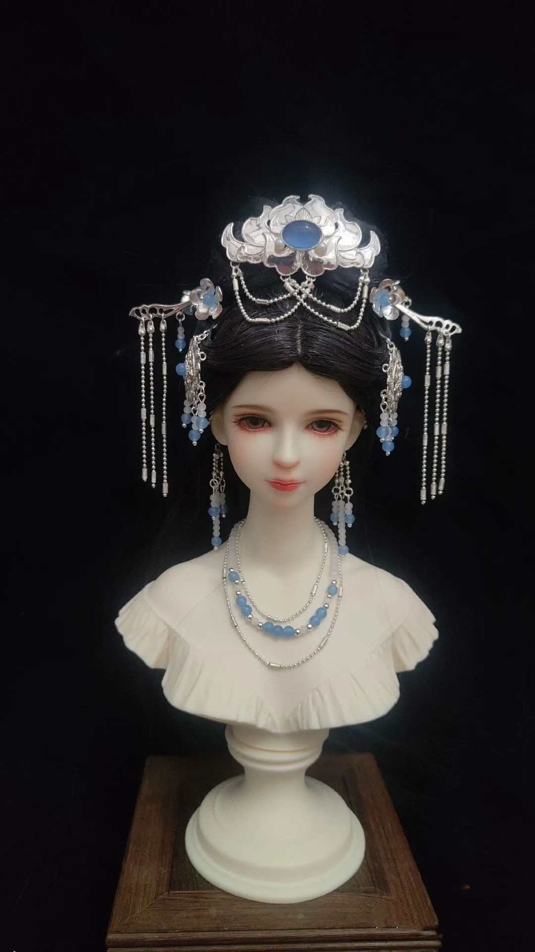 

Bjd Doll Headdress， Ancient Style “Flame” Crown, Silver Collection Set Tiara