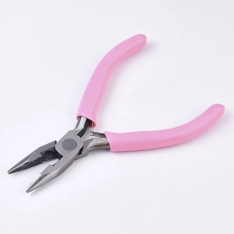 BIESUO Pink Handle Three-piece Set Pliers Diy Jewelry Making Tools Jewelry Accessories