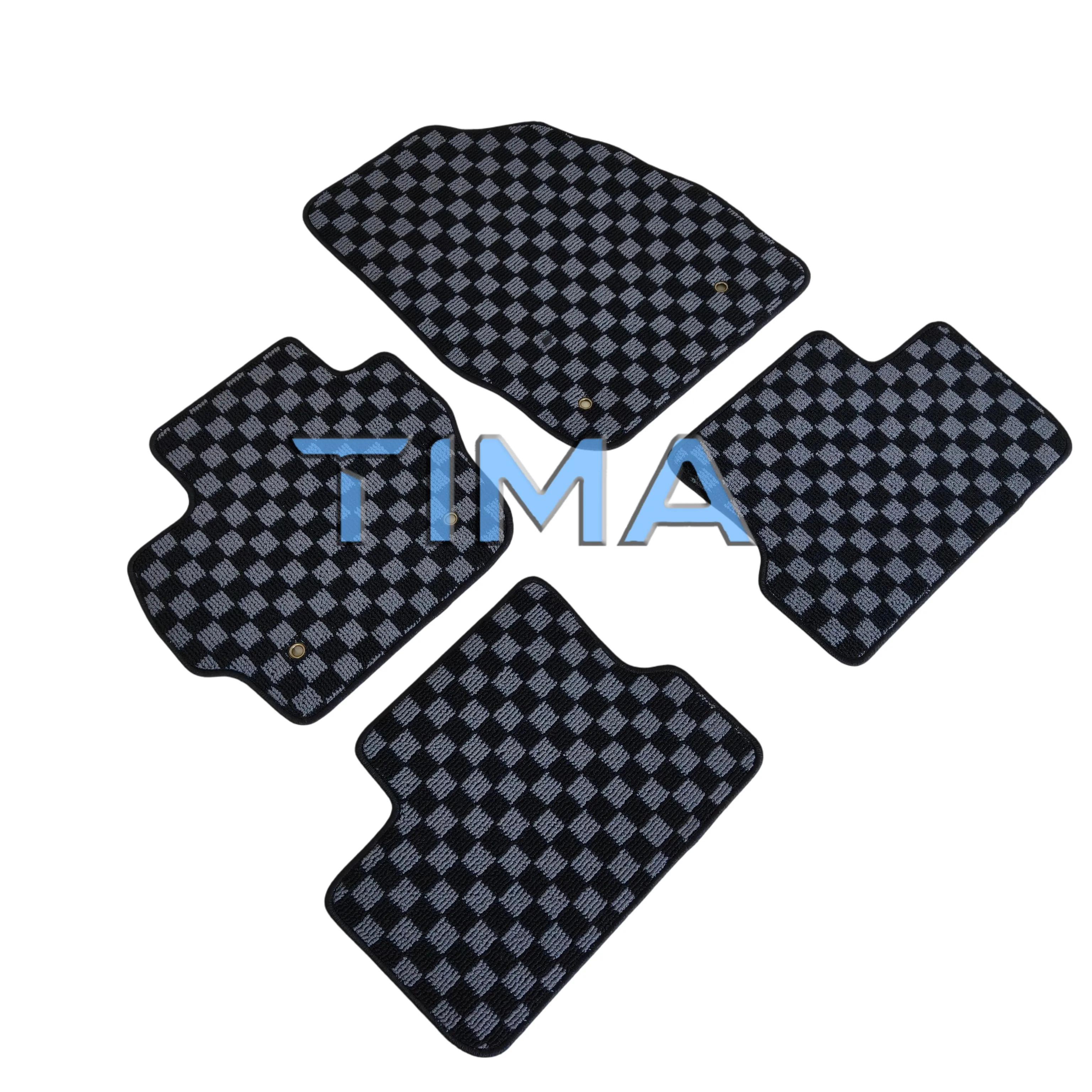 JDM Checkered pattern Carpet Floor Liners Auto Interior Protection Decorative Accessories For Mazda 3 2010-2013 LHD