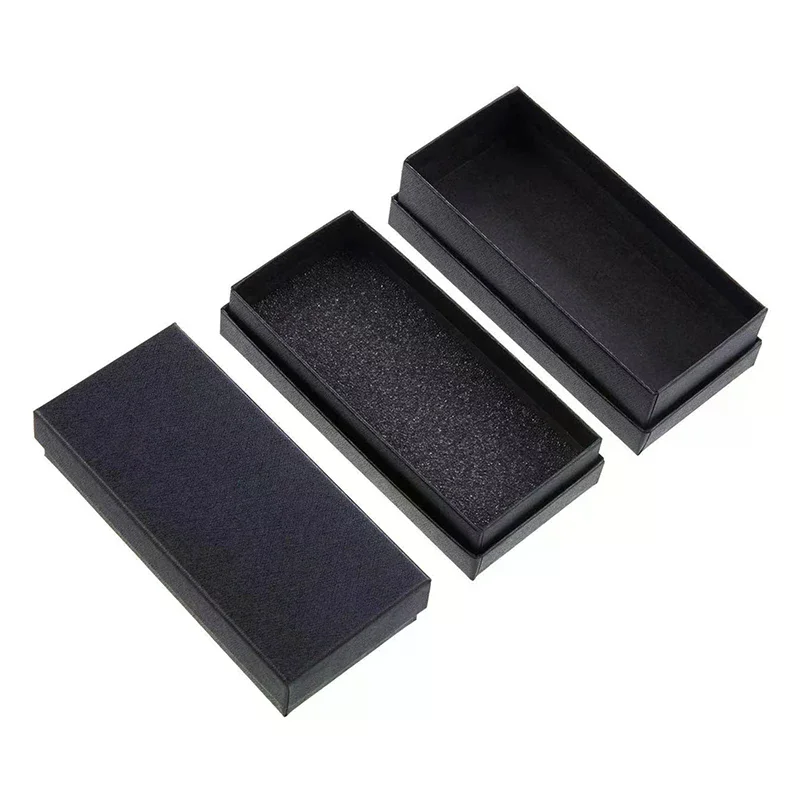 

Black Rectangular Jewelry Packaging Box Bracelet Necklace Cardboard Gift Box Organizer Cases Watches Jewelry Storage Box