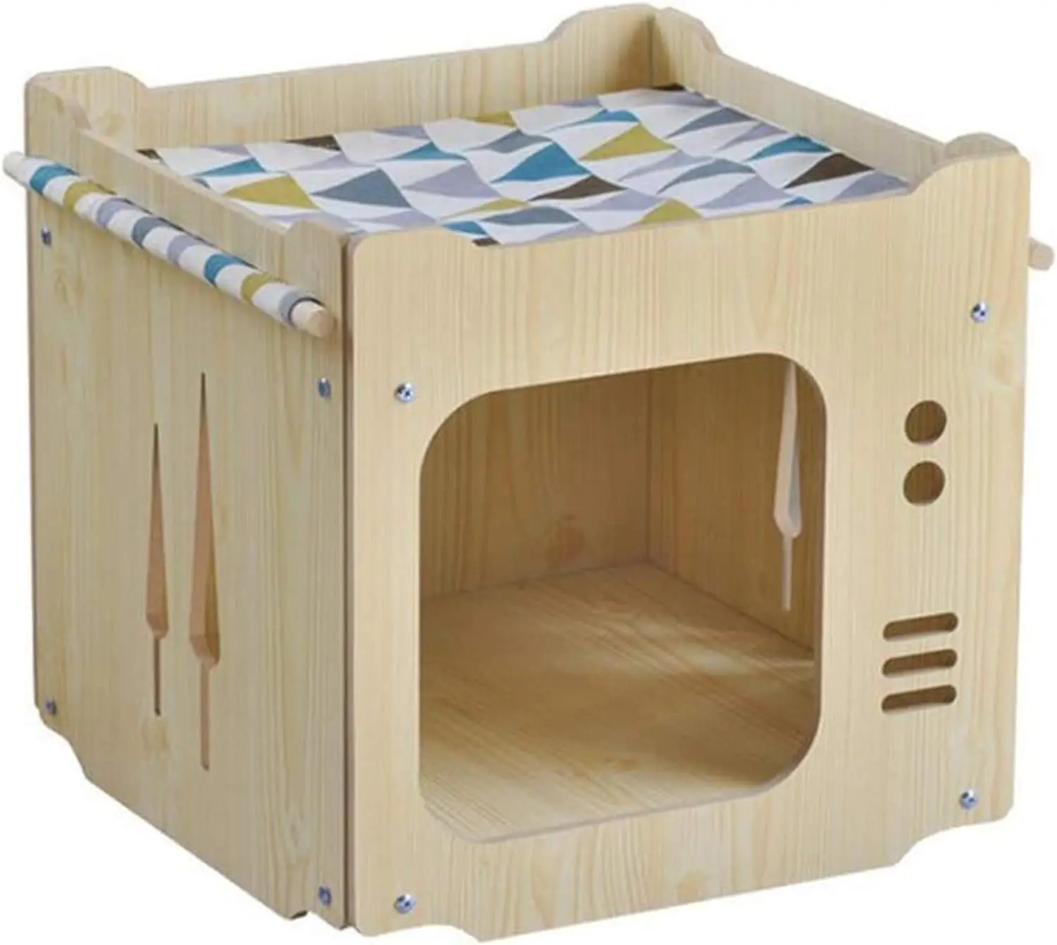 

Wholesale Wooden Pet House Solid Wood Pet Cages Houses with Lounging Platform for Cat Dog Rat