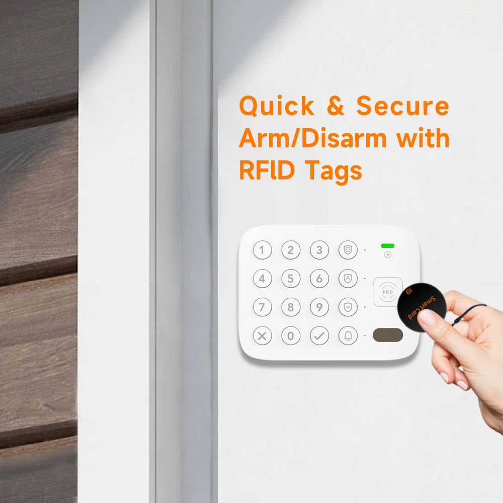 Staniot LoRa versión teclado táctil inalámbrico distancia de transmisión de 500m funciona con el Panel de alarma Secpanel 7 Pro compatible con etiquetas RFID