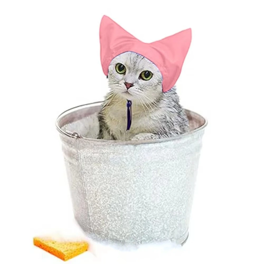조절식 고양이 샤워 모자, 애완 동물 그루밍 모자, 귀 커버, 방수 목욕 모자, 고양이 목욕, 비 보호 캡, 신제품