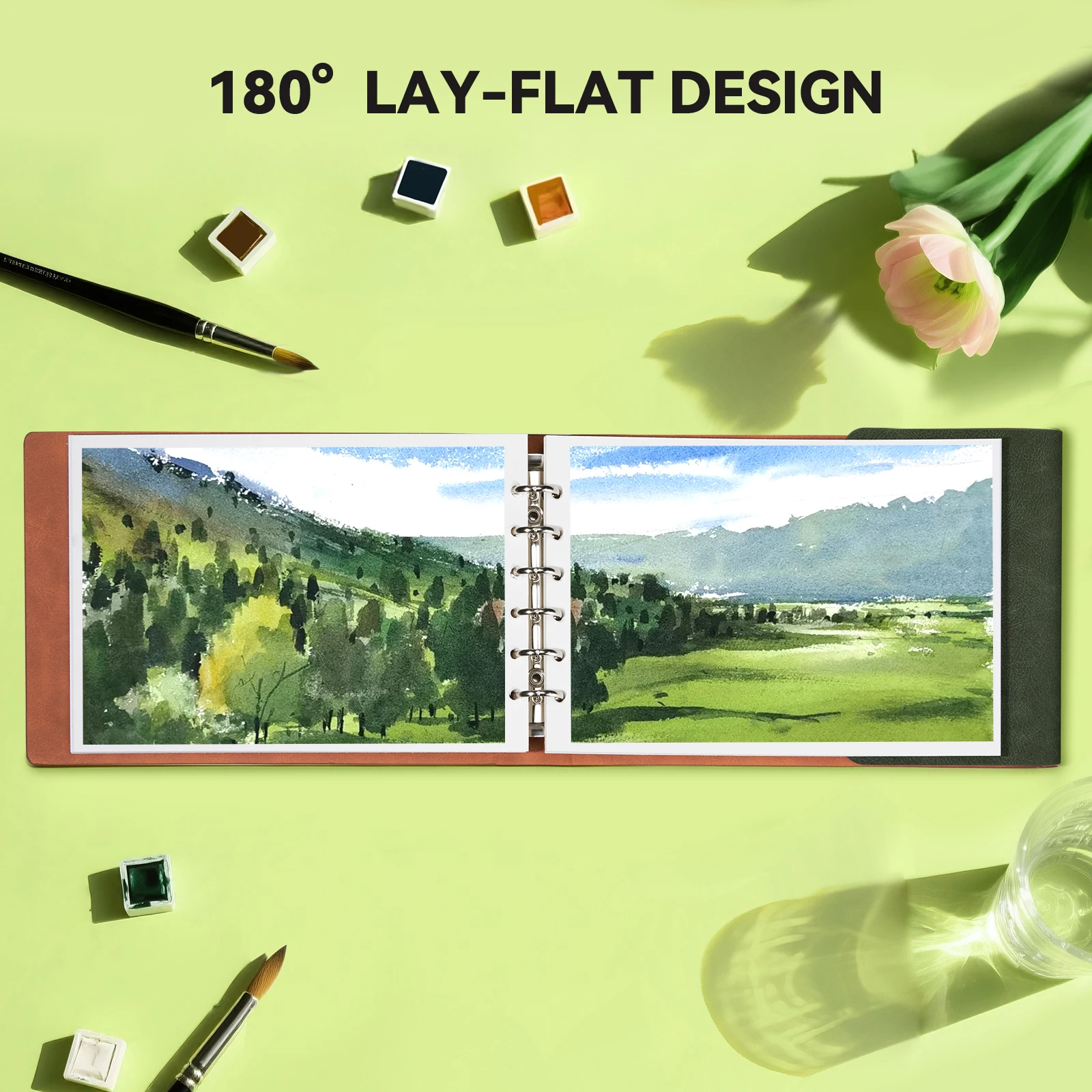 Lightwish Watercolor Sketchbook, 300gsm Watercolor Journal, Acid Free Watercolor Paper for Artists, 20 Sheets 5.5 * 8.2 Inches view 6