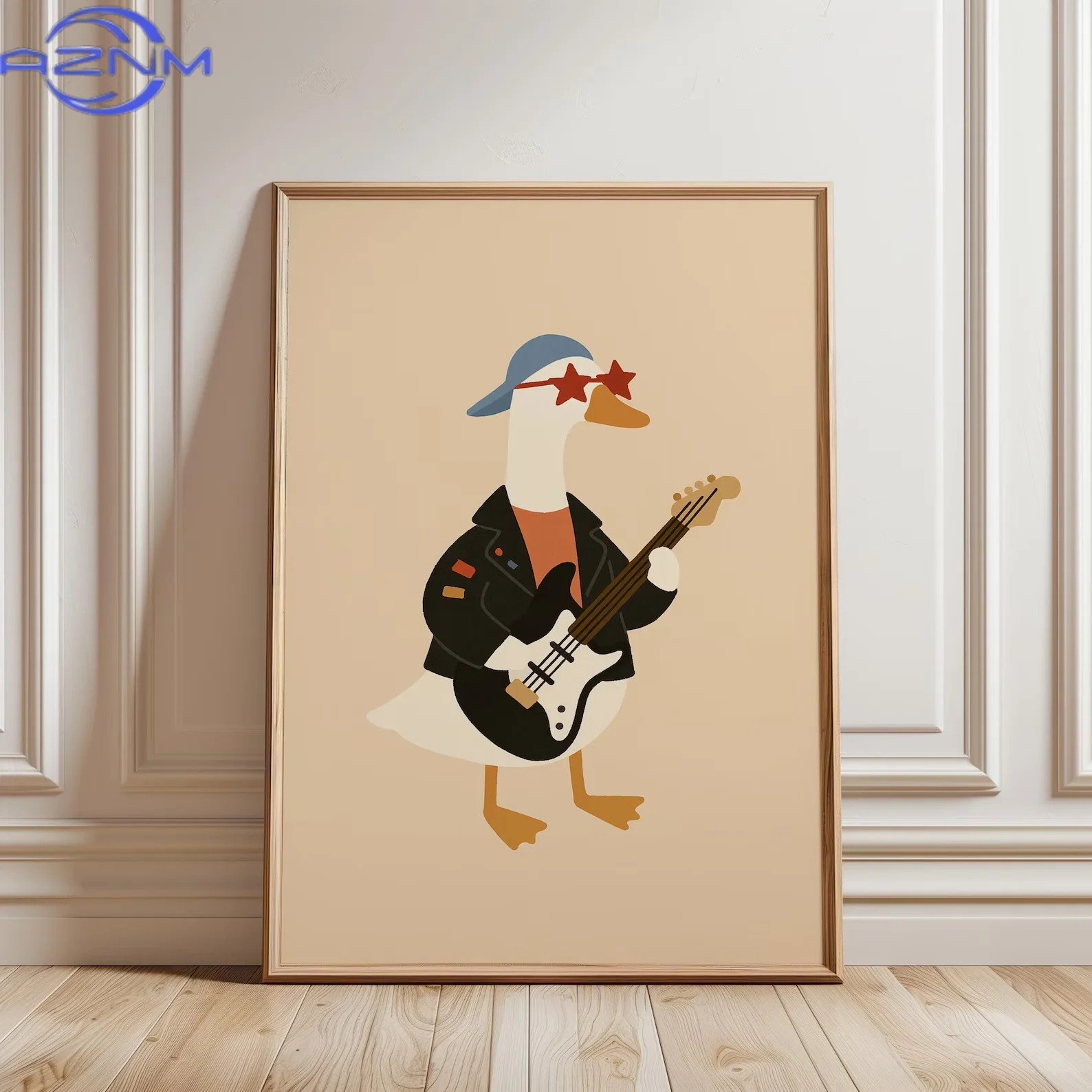 Baby Nursery Decor Boy - AZNM Cool Rocker Duck Wall Art