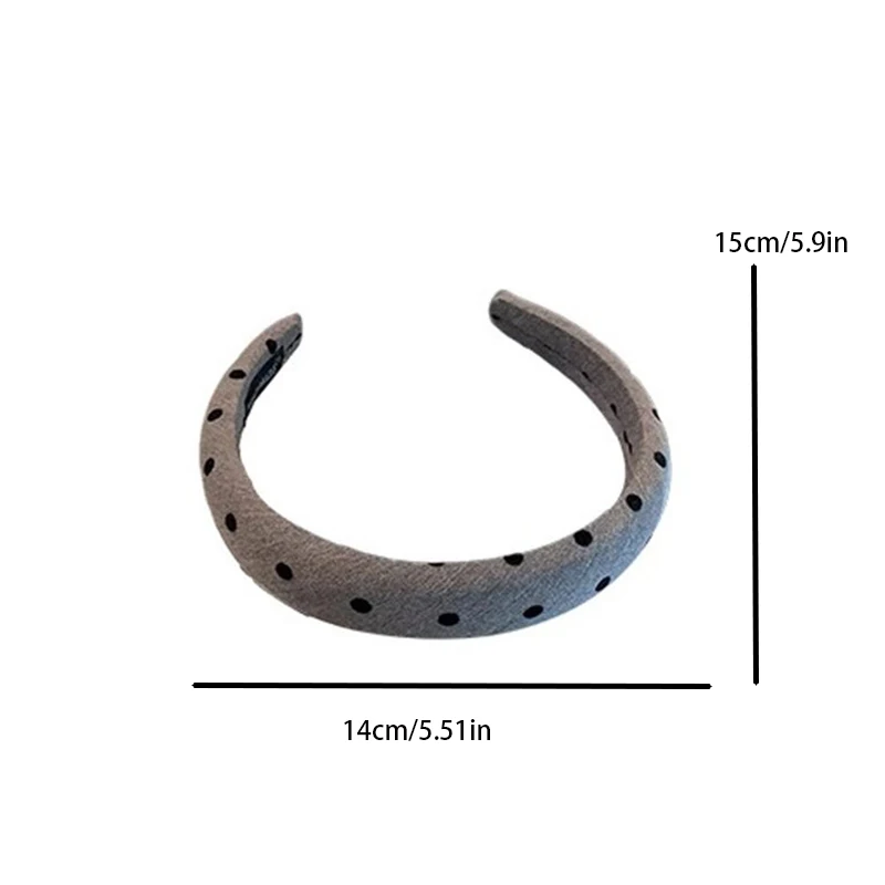 عصابة رأس إسفنجية بسيطة باللونين الأسود والرمادي للنساء، عصابة رأس واسعة الحواف للفتيات