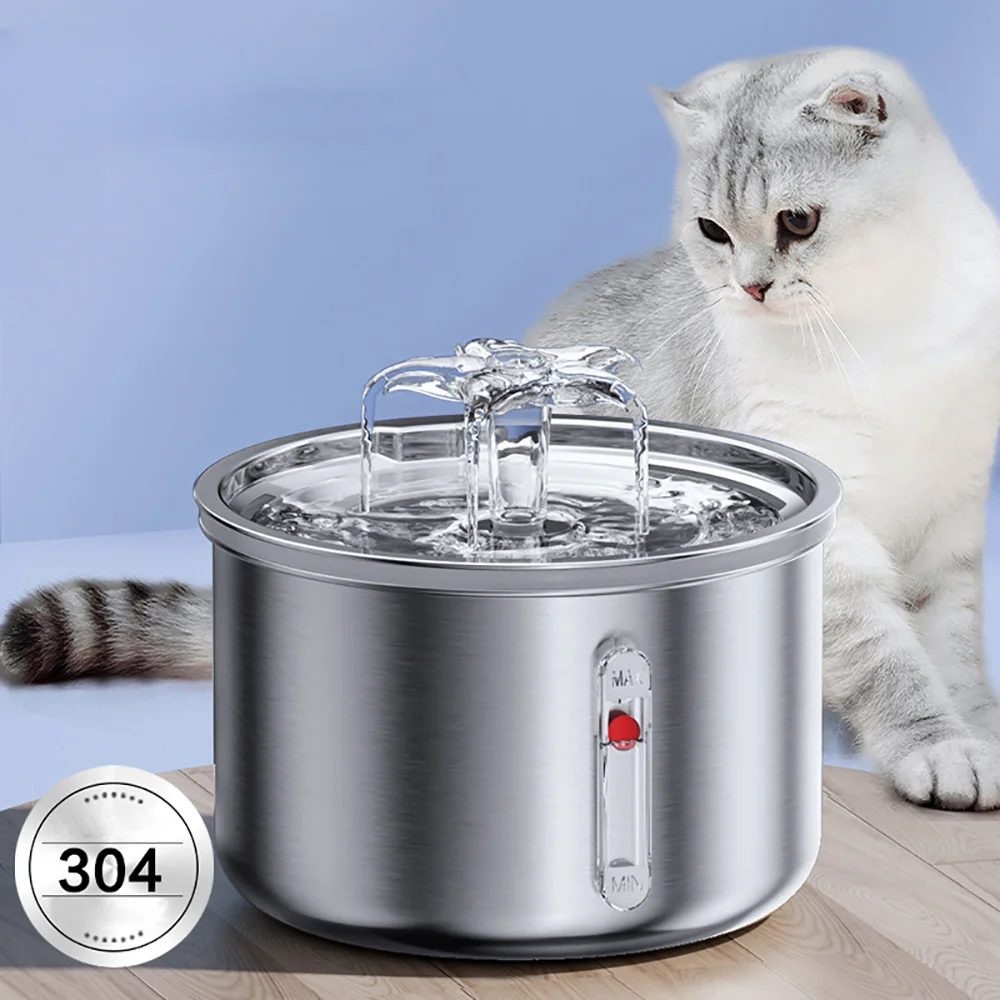 

Pet Automatic Water Dispenser Pet Constant Temperature Smart Induction Water Feeder USB With Filter Stainless Steel Dog Feeder