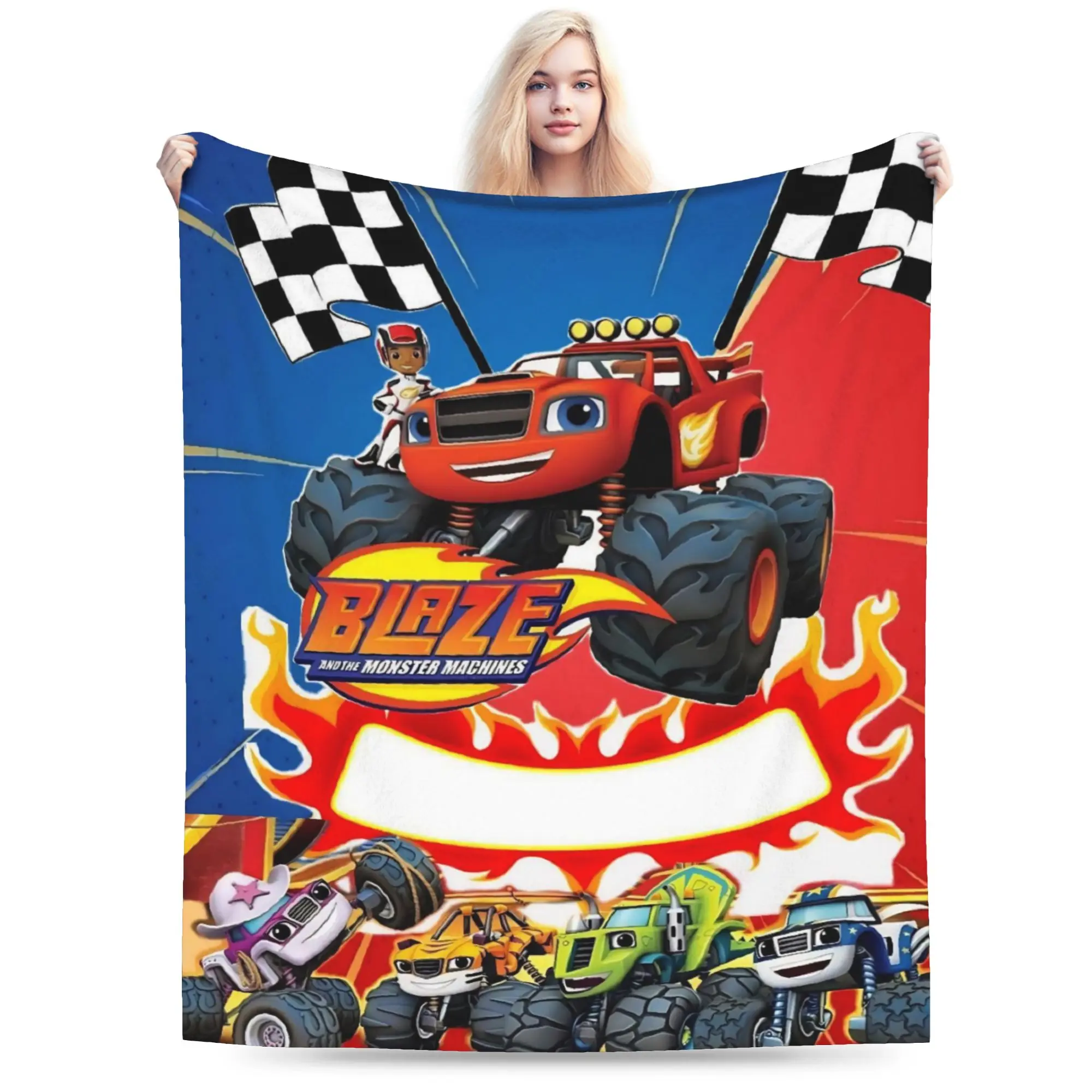 Super Soft Blaze and the Monster Machines Throw Blanket Premium Fleece Flannel Lightweight  Bed Blanket Cozy Warm Blankets