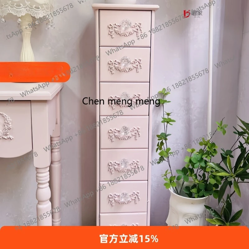 

Solid wood narrow cabinet 25/40/54 small apartment crevice cabinet living room bedroom storage bedside small chest cabinet