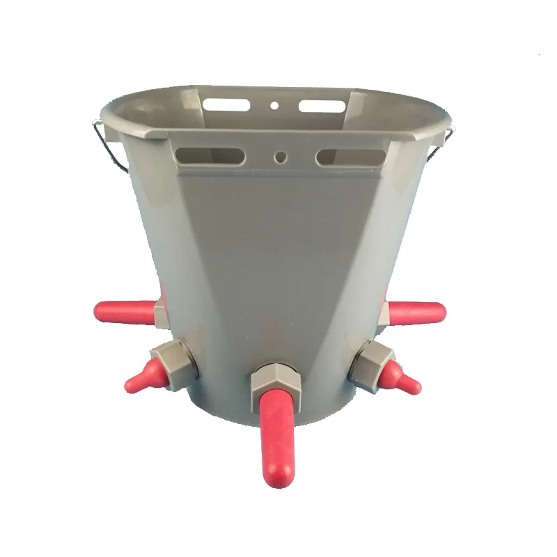 Animal Plastic Tools Multiple Teats Milk Bucket 8L Calf Lamb Plastic Milking Bucket