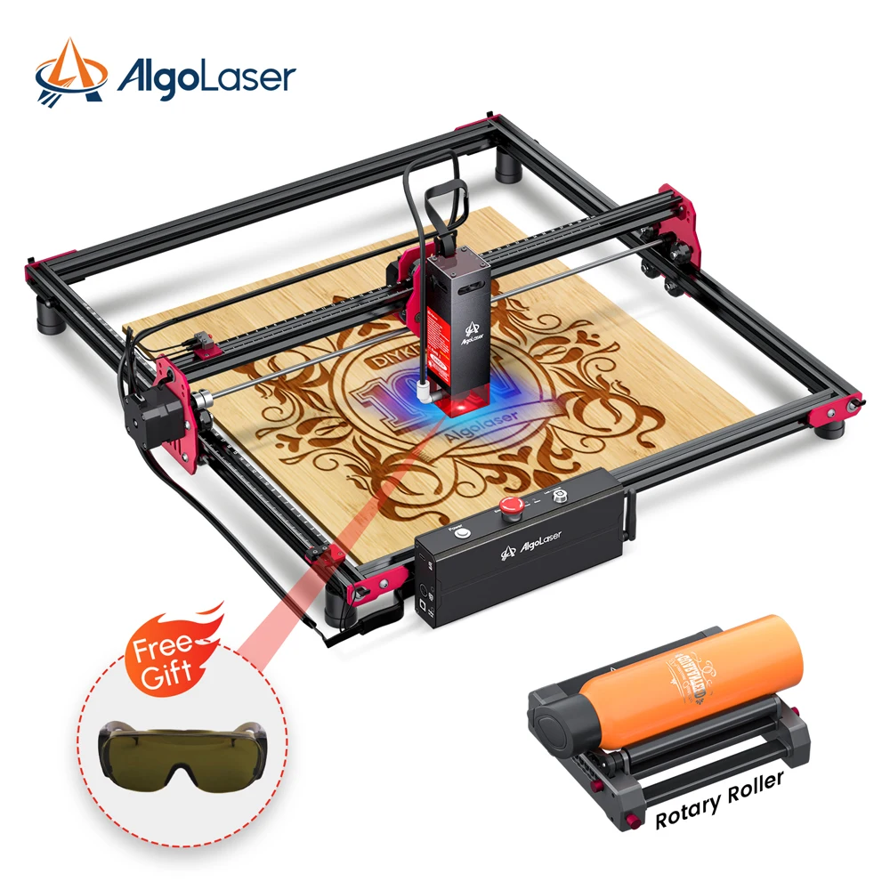 Laser Graver ALGOLASER DIY KIT 2W 5W 10W  20W +Rotary Roller Laser Engraving Machine with Rotary WOOD DIY Tools Laser Engraver