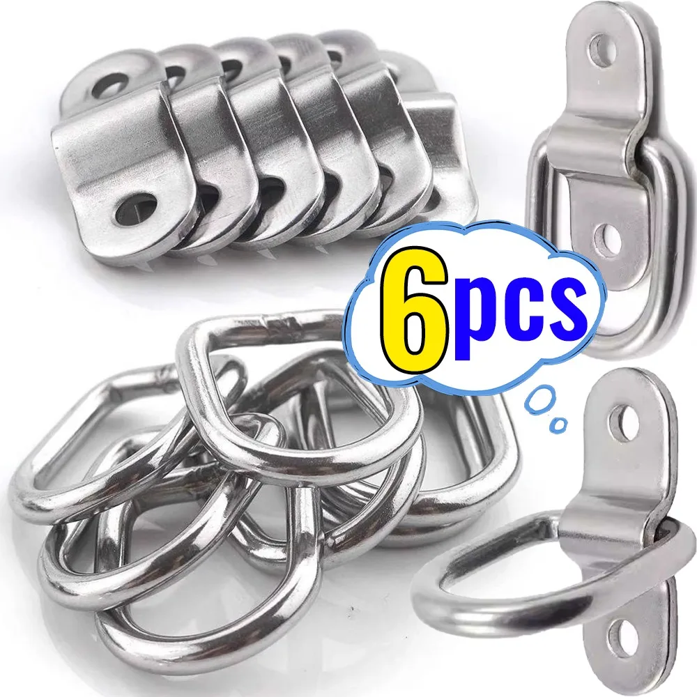D Rings Tie Down Anchors Ring Pull Hook Metal Lashing Ring Load Fit for Car Boat Cargo Trailer Vehicles RV Van Car Accessories