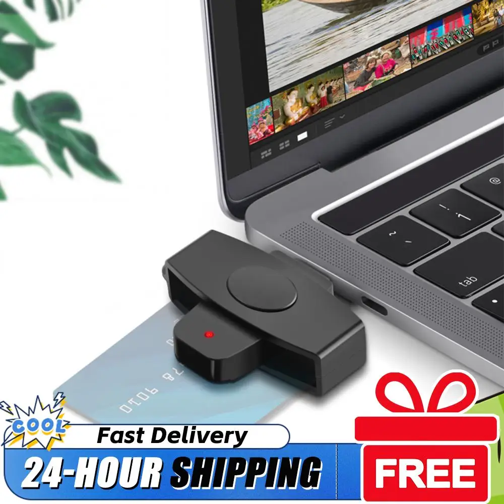 Card Reader Adapter Portable SIM IC Card Reader Bank Tax Declaration Accessories Support for Windows for  OS