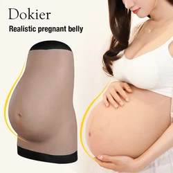 Dokier Silicone Pregnant Belly 9 Months Artificial Fake Pregnant Belly Costume Lifelike Skin for Actor Performance Maternity