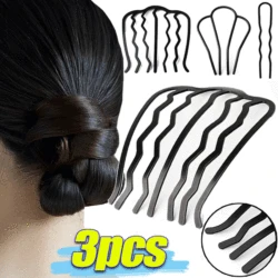 1/3pcs Black Metal Hair Fork Clip Salon Women Hairpins Combs Hairside Clips Side Combs Updo Sticks Hair Styling Tool Headwear