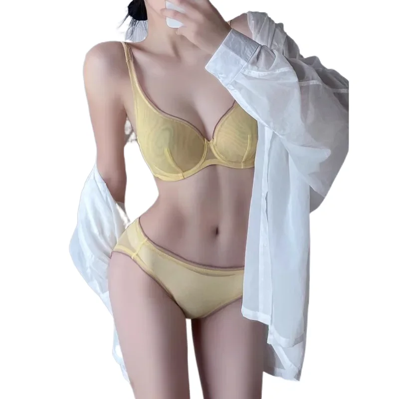 KUCLUT Push Up Bra Lingerie Set Summer Cooling Breathable Minimizer Bra for Women Full Cup Coverage Ultra Thin Bra S-2XL 2026