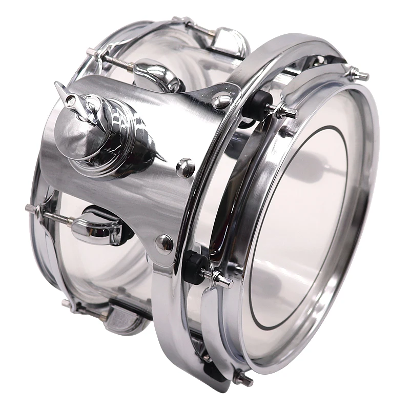 8inch Diameter 6inch Depth Acrylic Tom Drum Snare Drum Silver Drum Hoop High Grade Zinc Alloy Drum Lugs Good quality