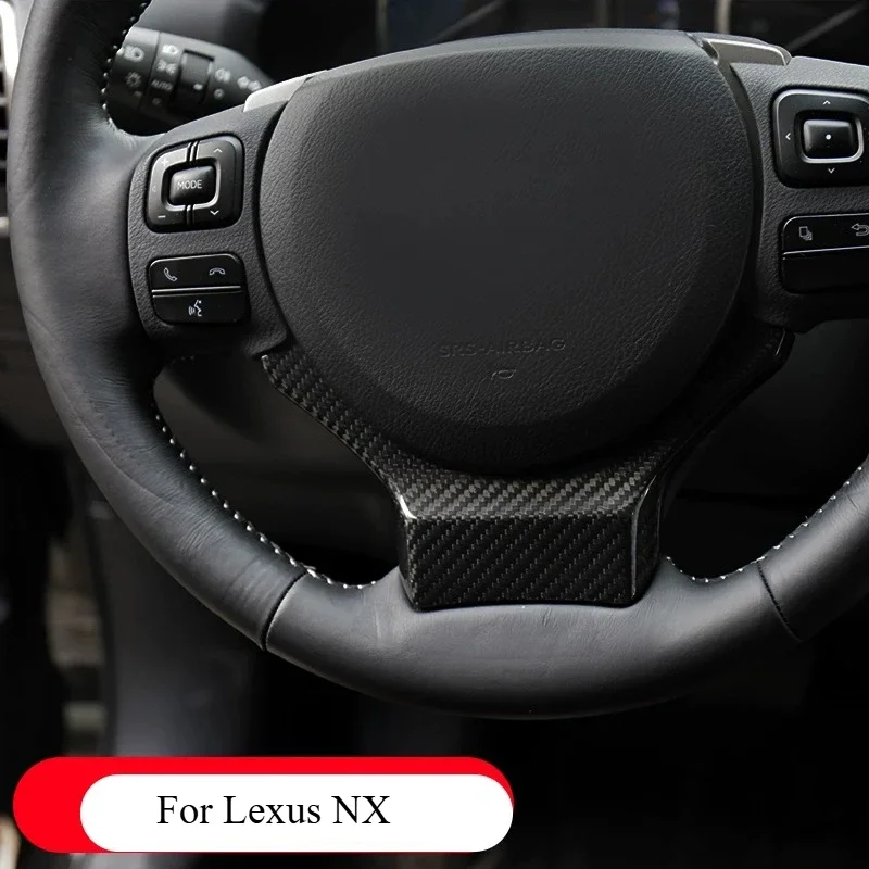 Interior Mod Accessories For Lexus NX/RC/RCF/CT Carbon Fiber Steering Wheel Trim Cover Custom Precise Fit Easy Install Durable