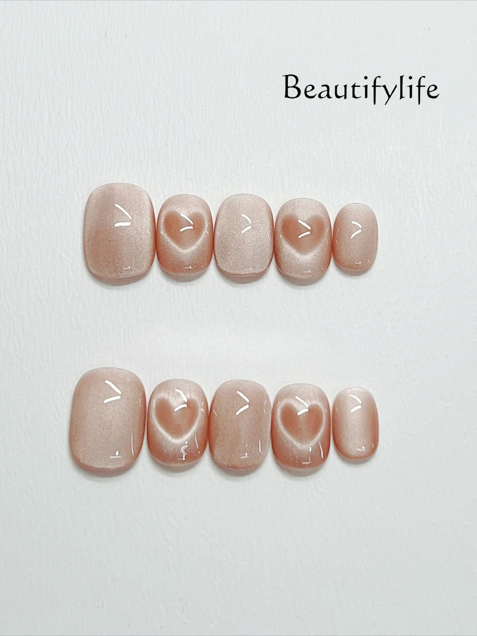 

Pure handmade manicure tablets, cat's eye short square and gentle whitening nail patches