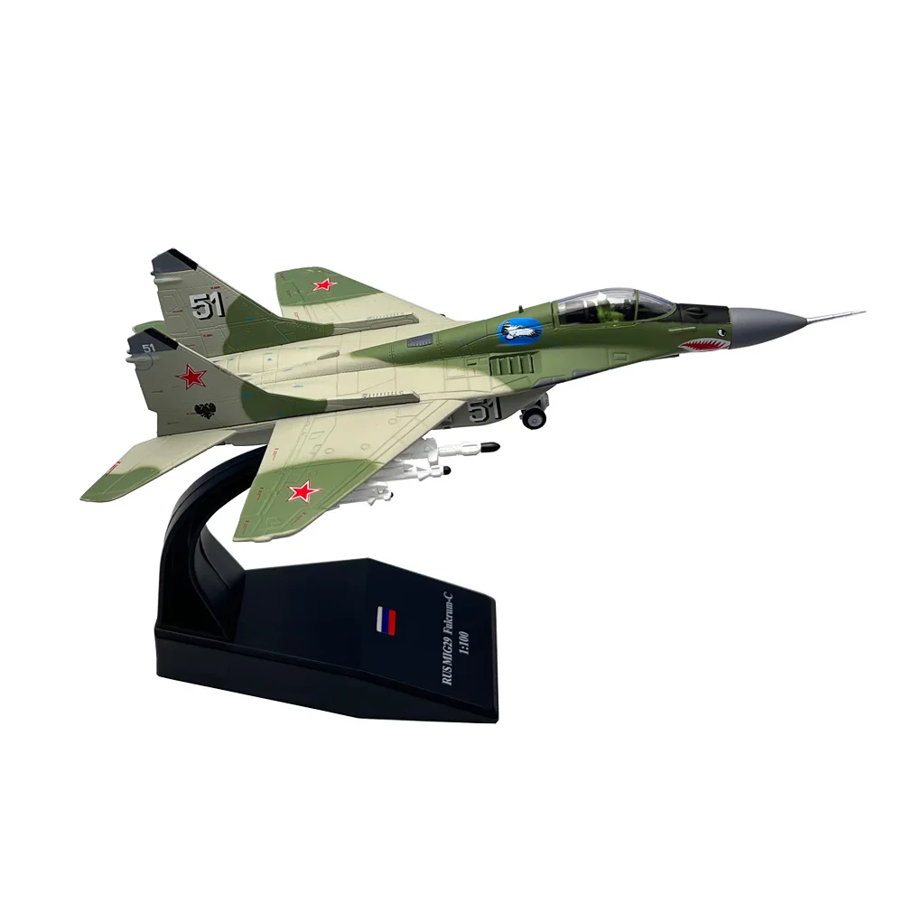 1/100 Scale Russian MIG-29 Mig29 Fulcrum C Fighter Diecast Metal Assembled Finished Plane Aircraft Model Collection Gift or Toy