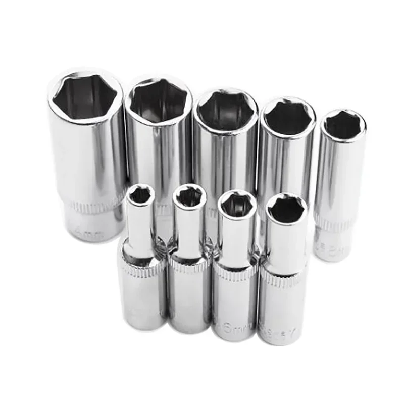 50mm Long 1/4 Inch Drive 6 PT Socket 4mm 5mm 6mm 7mm 8mm 9mm 10mm 11mm 12mm 13mm 14mm
